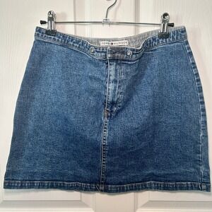 Tommy Hilfiger Vintage Y2K Denim Skirt Stretch Casual Mini Skirt Women's Size 10